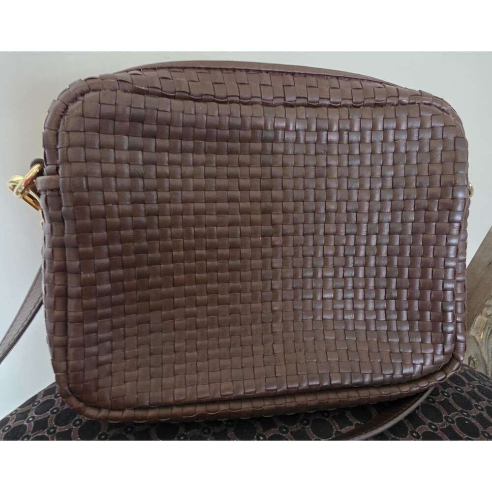 Beautiful QUINCE Brown Woven Italian Leather CROSSBODY Bag EUC OnlyWornOnce - Picture 5 of 9
